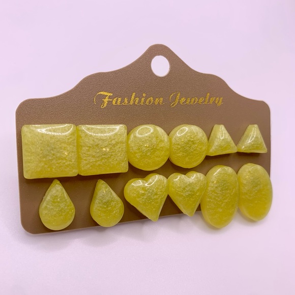 HANDMADE- Sunlight Stud Earrings- set of 6 - Picture 3 of 3